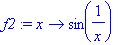 f2 := proc (x) options operator, arrow; sin(1/x) end proc